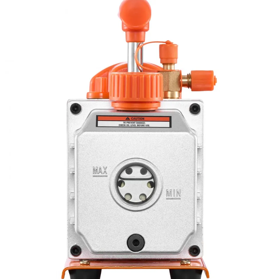 VEVOR Vacuum Pump, 3.5 CFM 1/4 HP, HVAC Single Stage Rotary Vane AC Vacuum Pump, for R134a R22 R410a Systems, 4 Pole Motor, for Automotive Air Conditioner Maintenance Resin Degassing, Oil Included