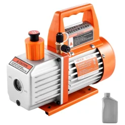 VEVOR Vacuum Pump, 3.5 CFM 1/4 HP, HVAC Single Stage Rotary Vane AC Vacuum Pump, for R134a R22 R410a Systems, with Oil Bottle, 1720 PRM, for Automotive Air Conditioner Maintenance Resin Degassing
