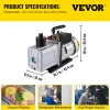 VEVOR Vacuum Pump 12CFM 1 HP Single Stage Air Conditioning Vacuum Pump 110V 5PA Ultimate Vacuum Refrigerant HVAC Air Tool Rotary Vane Vacuum Pump for Automobile Vacuum Evacuation (1-Stage, 12CFM)