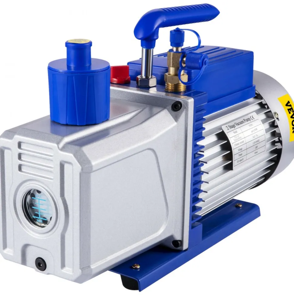 VEVOR Vacuum Pump 12CFM 1HP Vane Vacuum Pump Two Stage 3 x 10-1 Pa Ultimate HVAC Rotary Auto AC Refrigerant Vacuum Pump, for Automobile Reparation Vacuum Evacuation