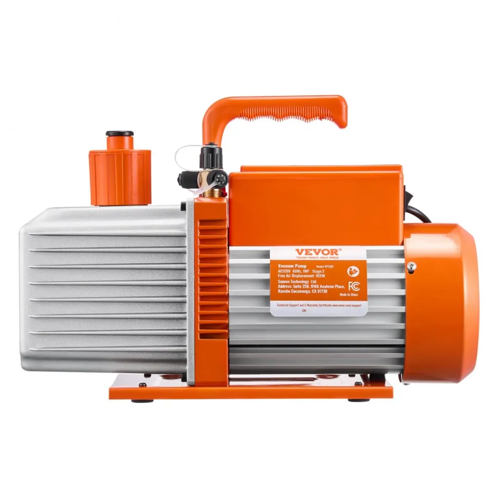 VEVOR Vacuum Pump, 9 CFM, HVAC 2 Stage Rotary Vane Vacuum Pump, for R134a R22 R410a Systems, Auto AC Vacuum Pump Kit with Oil Bottle, for Automotive Air Conditioner Maintenance Resin Degassing