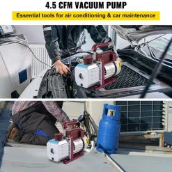 VEVOR Vacuum Pump 4.5CFM Vacuum Pump HVAC Single-Stage Rotary Vane Vacuum Pump 1/3HP 5PA Ultimate Air Conditioning Refrigerant Vacuum Pump