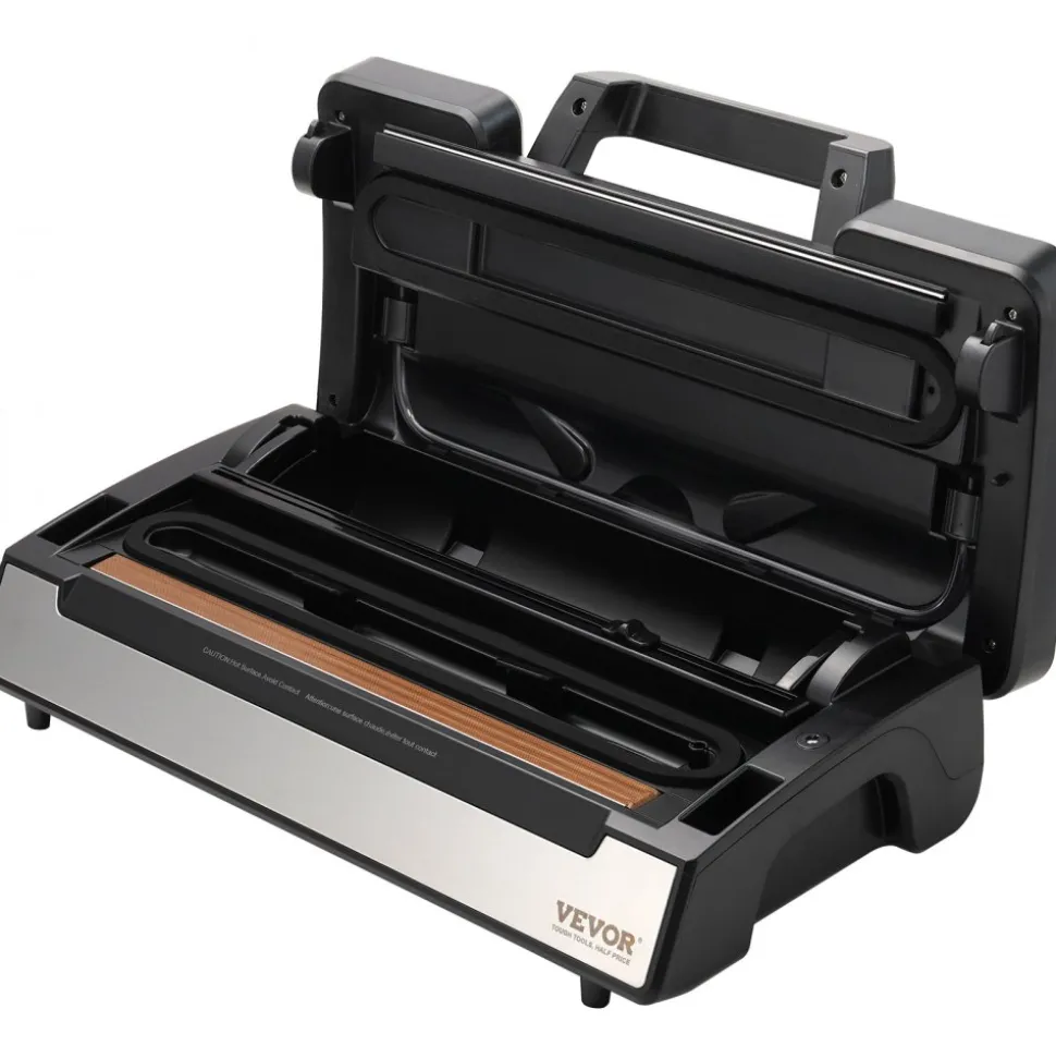 VEVOR Vacuum Sealer Machine, 90Kpa 130W Powerful Dual Pump and Dual Sealing, Dry and Moist Food Storage, Automatic and Manual Air Sealing System with Built-in Cutter, with Seal Bag and External Hose