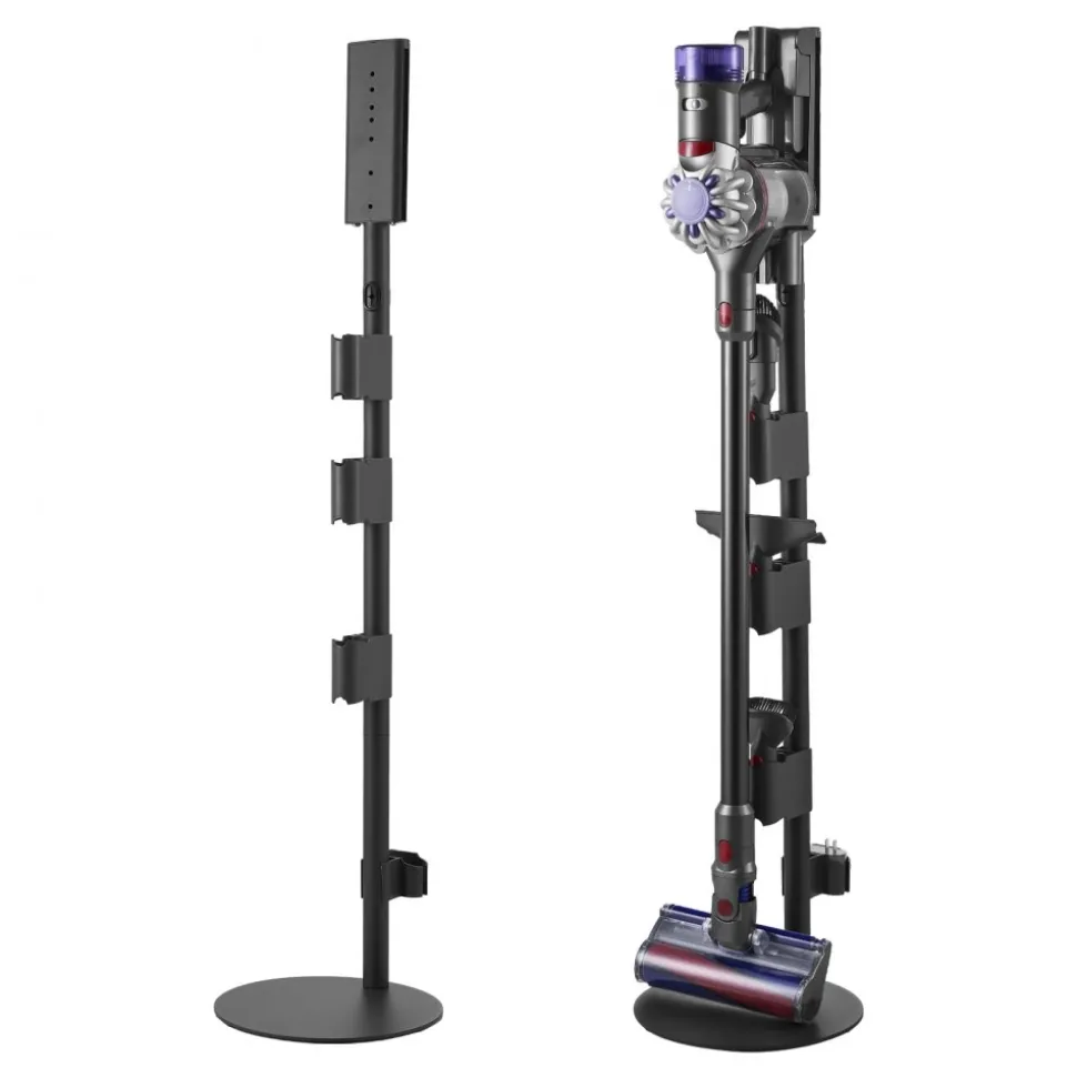 VEVOR Vacuum Stand, Compatible With V7 V8 V10 V11 V12 V15 Series Upright Vacuum Cleaners & Accessories, Stable Vacuum Stand Holder with 4 Anti-slip Pads and 3 Clips for Storing 6 Brush Heads