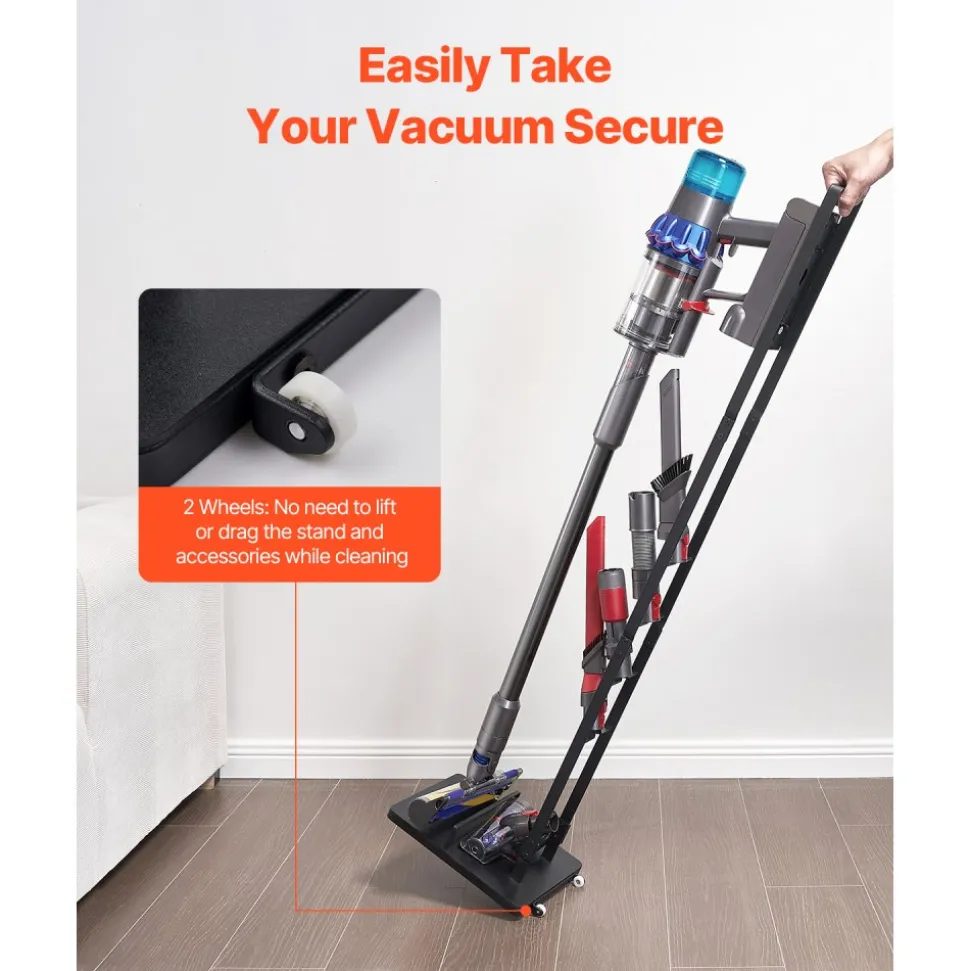 VEVOR Vacuum Stand, Compatible With Dyson V6 V7 V8 V10 V11 V15, Stable Vacuum Stand Holder with Wheels for Dyson DC30 DC31 DC34 DC35 DC58 DC59 DC62 D74 Cordless Upright Vacuum Cleaners & Accessories
