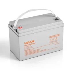 VEVOR 12V 75Ah Deep Cycle Battery, Sealed AGM Technology, Rechargeable Lead Acid AGM Battery, Backup Replacement for Scooters, Electric Mobility Wheelchair, Solar System Off-Grid Home Energy Storage