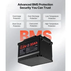 VEVOR 12V 30Ah Dual Purpose LiFePO4 Lithium Battery, 600 CCA Group 47, Car Start-Stop Lithium-ion Starter Battery Plus Deep Cycle, Built-in Smart BMS, for Automotive, Trolling Motor, Engine Starting