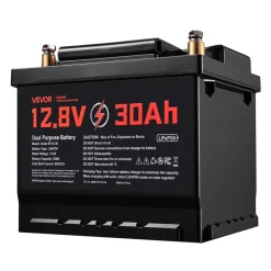 VEVOR 12V 30Ah Dual Purpose LiFePO4 Lithium Battery, 600 CCA Group 47, Car Start-Stop Lithium-ion Starter Battery Plus Deep Cycle, Built-in Smart BMS, for Automotive, Trolling Motor, Engine Starting