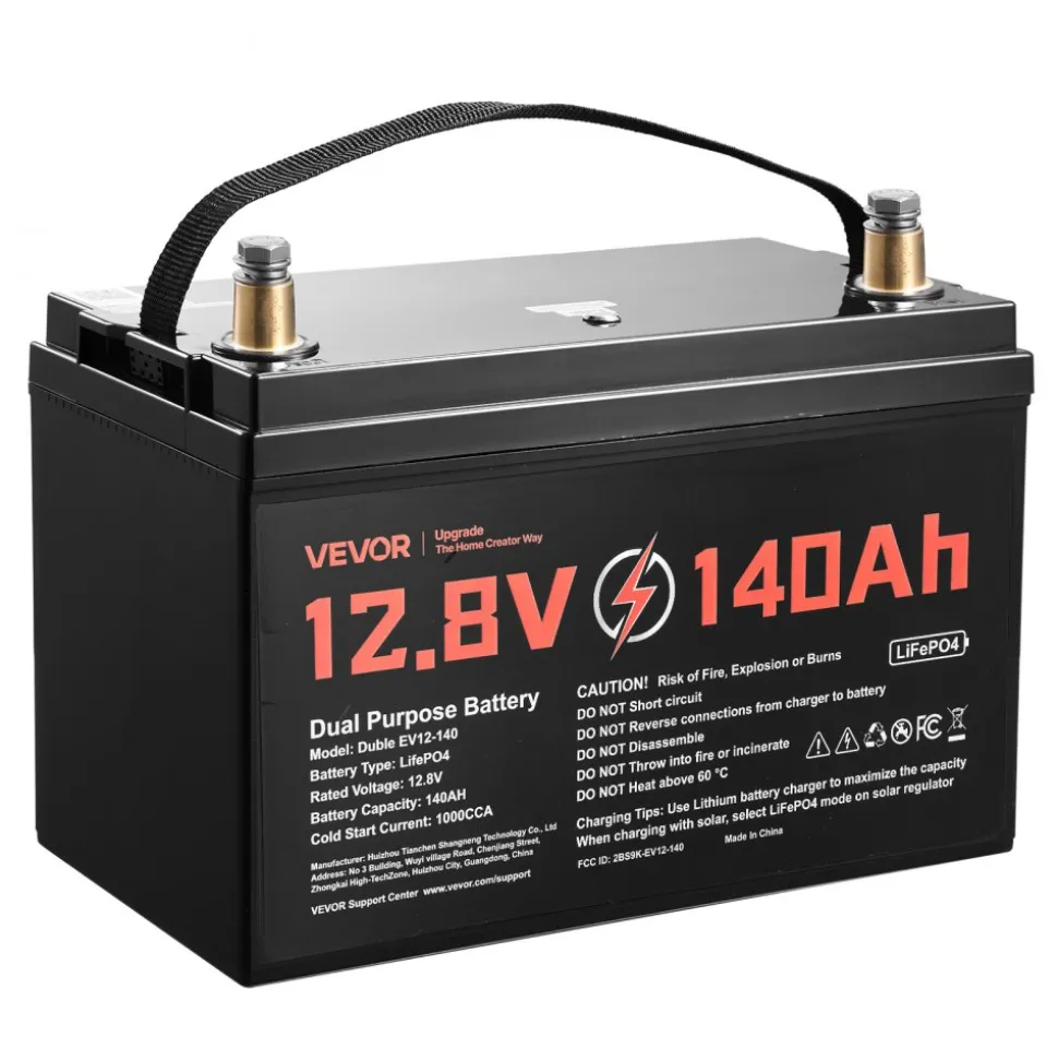 VEVOR 12V 140Ah Dual Purpose LiFePO4 Lithium Battery, 1000 CCA Group 31, Lithium-ion Starter Battery Plus Deep Cycle, Built-in Smart BMS, Car Start-Stop, for Automotive, Trolling Motor, Marine, RV