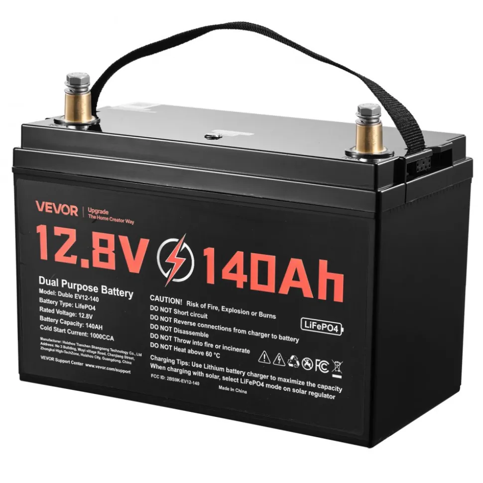 VEVOR 12V 140Ah Dual Purpose LiFePO4 Lithium Battery, 1000 CCA Group 31, Lithium-ion Starter Battery Plus Deep Cycle, Built-in Smart BMS, Car Start-Stop, for Automotive, Trolling Motor, Marine, RV