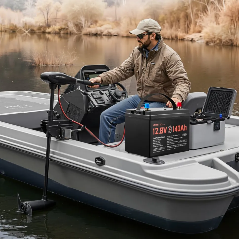 VEVOR 12V 140Ah Dual Purpose LiFePO4 Lithium Battery, 1000 CCA Group 31, Lithium-ion Starter Battery Plus Deep Cycle, Built-in Smart BMS, Car Start-Stop, for Automotive, Trolling Motor, Marine, RV
