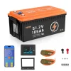 VEVOR 48V 105Ah Golf Cart Lithium Battery, 48 Volt Golf Cart Battery with 200A BMS, LCD Monitor and Mobile APP, LiFePO4 Battery with 600A Peak Current, ABS Shell and 4000+ Cycles, for Golf Carts