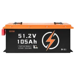 VEVOR 48V 105Ah Golf Cart Lithium Battery, 48 Volt Golf Cart Battery with 200A BMS, Touch Monitor and Mobile APP, LiFePO4 Battery with 600A Peak Current, 20A Charger and 4000+ Cycles, for Golf Carts