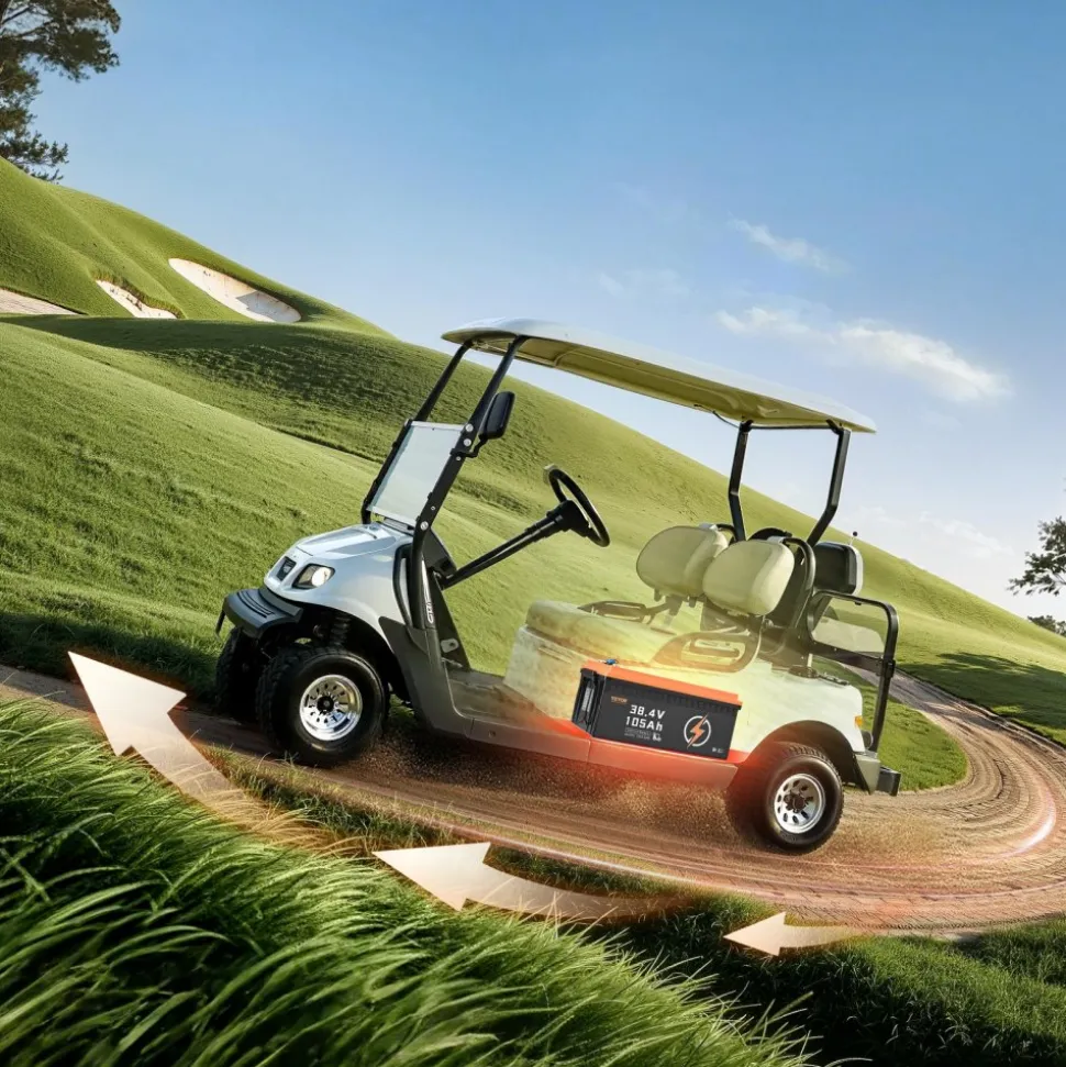 VEVOR 36V 105Ah Golf Cart Lithium Battery, 36 Volt Golf Cart Battery with 200A BMS, LCD Monitor and Mobile APP, LiFePO4 Battery with 600A Peak Current, ABS Shell and 4000+ Cycles, for Golf Carts