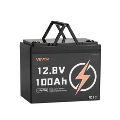 VEVOR 12V 100Ah LiFePO4 Battery, Up to 15000 Cycles, Deep Cycle Lithium Iron Phosphate Battery with Built-in BMS, Low Temperature Protection, 10 Years Lifetime, for Solar Off-Grid Home Energy Storage