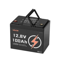 VEVOR 12V 100Ah LiFePO4 Battery, Up to 15000 Cycles, Deep Cycle Lithium Iron Phosphate Battery with Built-in BMS, Low Temperature Protection, 10 Years Lifetime, for Solar Off-Grid Home Energy Storage