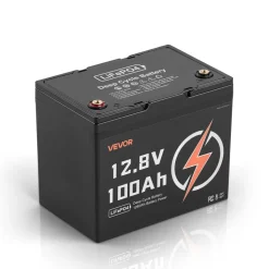 VEVOR 12V 100Ah LiFePO4 Battery, Up to 15000 Cycles, Deep Cycle Lithium Iron Phosphate Battery with Built-in BMS, Low Temperature Protection, 10 Years Lifetime, for Solar Off-Grid Home Energy Storage