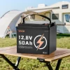 VEVOR 12V 50Ah LiFePO4 Battery, Up to 15000 Cycles, Deep Cycle Lithium Iron Phosphate Battery with Built-in BMS, Low Temperature Protection, 10 Years Lifetime, for Solar Off-Grid Home Energy Storage