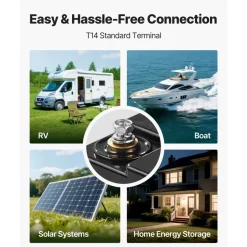 VEVOR 12V 50Ah LiFePO4 Battery, Up to 15000 Cycles, Deep Cycle Lithium Iron Phosphate Battery with Built-in BMS, Low Temperature Protection, 10 Years Lifetime, for Solar Off-Grid Home Energy Storage
