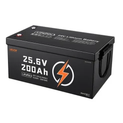 VEVOR 24V 200Ah LiFePO4 Lithium Battery 4000+ Cycles Built-in 200A BMS, Lithium Battery with Low Temperature Protection, Supports 8P2S Connection, 5120Wh Energy, for RV, Trolling Motor, Marine, Solar