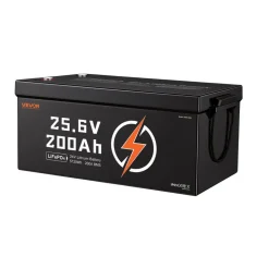 VEVOR 24V 200Ah LiFePO4 Lithium Battery 4000+ Cycles Built-in 200A BMS, Lithium Battery with Low Temperature Protection, Supports 8P2S Connection, 5120Wh Energy, for RV, Trolling Motor, Marine, Solar
