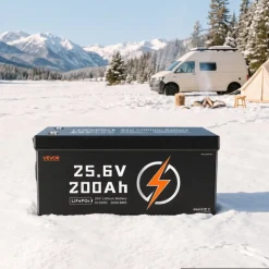 VEVOR 24V 200Ah LiFePO4 Lithium Battery 4000+ Cycles Built-in 200A BMS, Lithium Battery with Low Temperature Protection, Supports 8P2S Connection, 5120Wh Energy, for RV, Trolling Motor, Marine, Solar