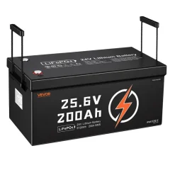 VEVOR 24V 200Ah LiFePO4 Lithium Battery 4000+ Cycles Built-in 200A BMS, Lithium Battery with Low Temperature Protection, Supports 8P2S Connection, 5120Wh Energy, for RV, Trolling Motor, Marine, Solar