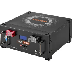 VEVOR 48V 100Ah LiFePO4 Lithium Battery, Built-in 100A BMS, 51.2V Server Rack LiFePO4 Battery with Bluetooth, 5120Wh Capacity, 6000 Cycles, LCD Display, for Solar Energy Storage Home Backup Power