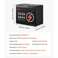 VEVOR 24V 320Ah LiFePO4 Lithium Battery 4000+ Cycles 200A BMS with Bluetooth, 8192Wh Lithium Battery with Low Temperature Protection, Supports 8P2S Connection, for RV, Trolling Motor, Marine, Solar