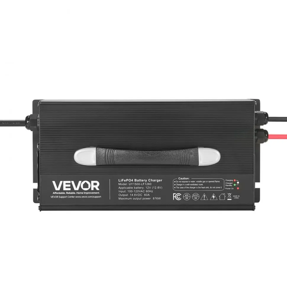 VEVOR 36V 18A Lithium Battery Charger, 43.8V, AC-DC LiFePO4 Smart Charger, with Anderson Connector, LED Indicator, 0V Activation, for Lithium LiFePO4 Deep Cycle Rechargeable Batteries of Boat, RV