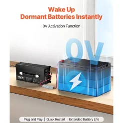 VEVOR 36V 18A Lithium Battery Charger, 43.8V, AC-DC LiFePO4 Smart Charger, with Anderson Connector, LED Indicator, 0V Activation, for Lithium LiFePO4 Deep Cycle Rechargeable Batteries of Boat, RV