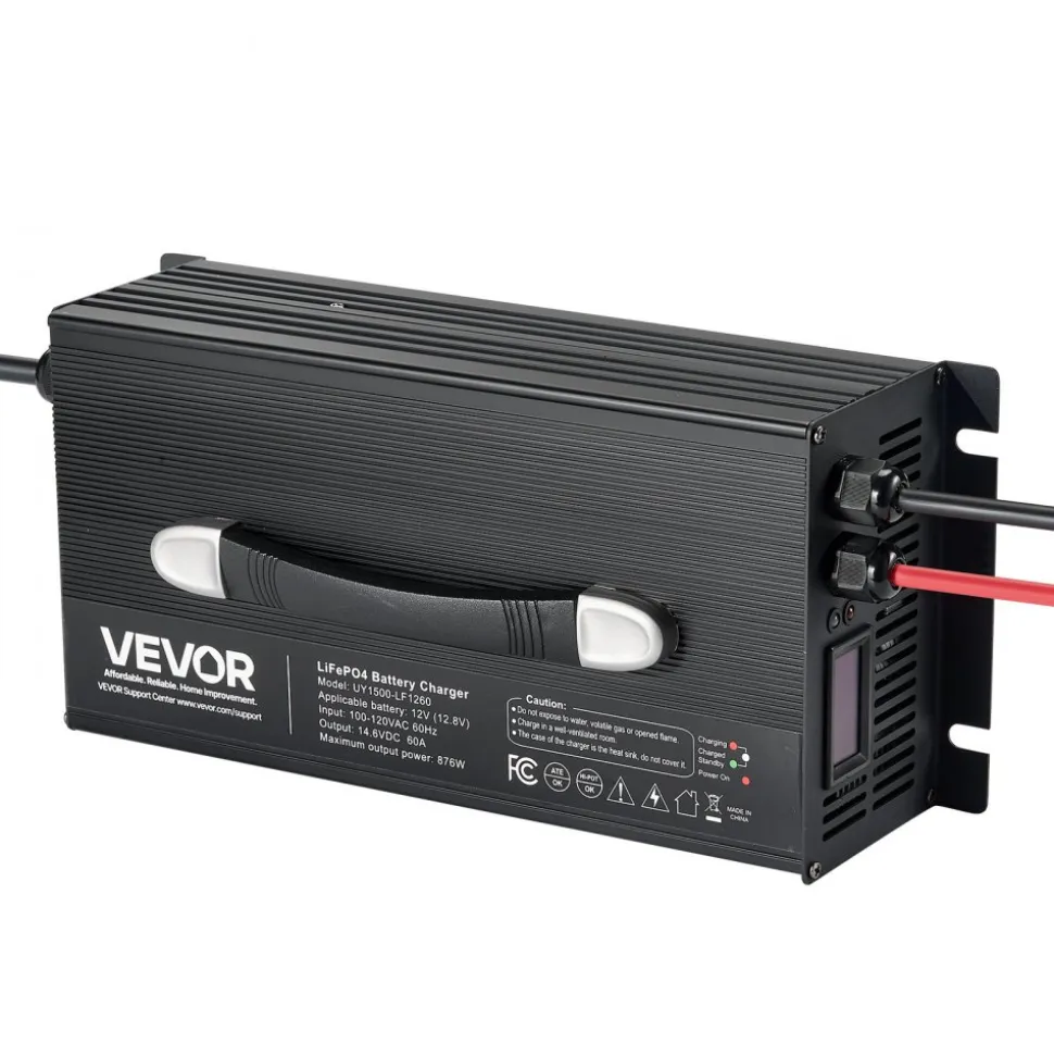 VEVOR 36V 18A Lithium Battery Charger, 43.8V, AC-DC LiFePO4 Smart Charger, with Anderson Connector, LED Indicator, 0V Activation, for Lithium LiFePO4 Deep Cycle Rechargeable Batteries of Boat, RV