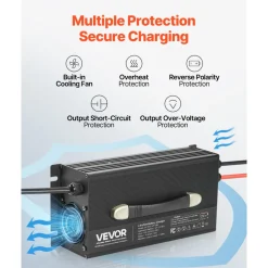 VEVOR 12V 80A Lithium Battery Charger, 14.6V, AC-DC LiFePO4 Smart Charger, with Anderson Connector, LED Indicator, 0V Activation, for Lithium LiFePO4 Deep Cycle Rechargeable Batteries of Boat, RV