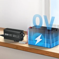 VEVOR 12V 20A Lithium Battery Charger, 14.6V, AC-DC LiFePO4 Smart Charger, with Anderson Connector, LED Indicator, 0V Activation, for Lithium LiFePO4 Deep Cycle Rechargeable Batteries of Boat, RV