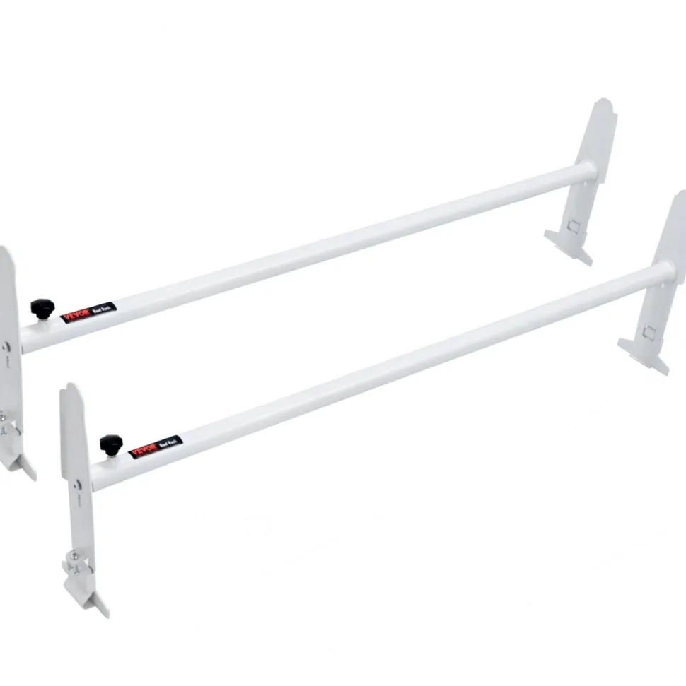VEVOR Van Roof Ladder Rack, 2 Bar Alloy Steel Ladder Racks, Adjustable from 47.2"-78.7", 500 lbs Capacity, Roof Rack Compatible with Full-size Vans with Rain Gutter, Chevrolet Express, GMC Savana, etc