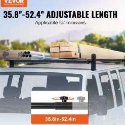 VEVOR Van Roof Ladder Rack, 2 Bars Alloy Steel Roof Racks, 500 LBS Capacity Roof Rack, Adjustable Length 35.8