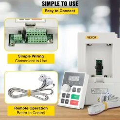 VEVOR Variable Frequency Drive, AC 220V Input 3KW Variable Frequency CNC Drive Inverter Converter, VFD 4HP 1 or 3 Phase Input, 3 Phase Output, CNC Motor Inverter Converter for Motor Speed Control