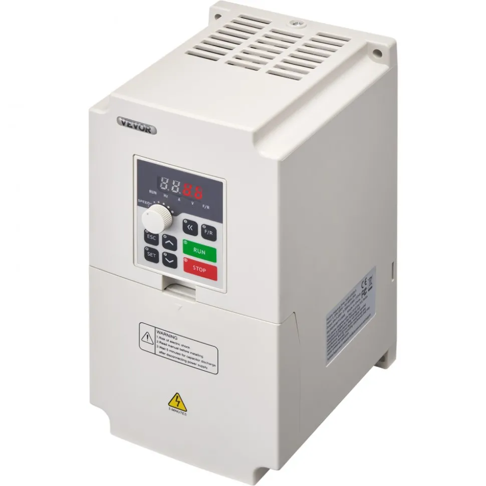 VEVOR Variable Frequency Drive, AC 220V Input 4KW Variable Frequency CNC Drive Inverter Converter, VFD 5.5HP 1 or 3 Phase Input, 3 Phase Output, CNC Motor Inverter Converter for Motor Speed Control