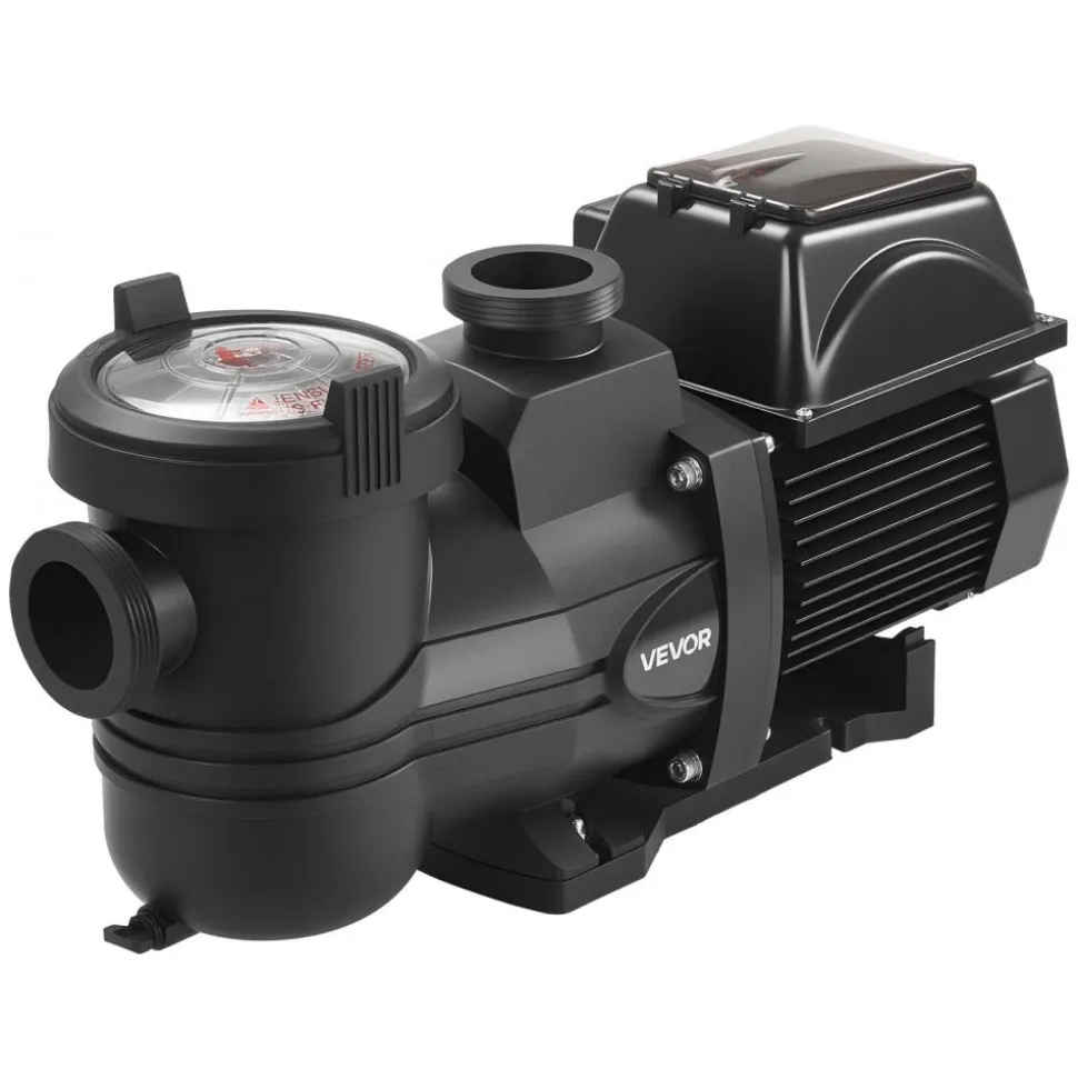 VEVOR Variable Speed Pool Pump, 1.5 HP, AC 220-240V, 132 GPM, In/Above Swimming Pool Pump with Filter Basket, Powerful Self Priming, Programmable Timer, for Inground and Above Ground Swimming Pool