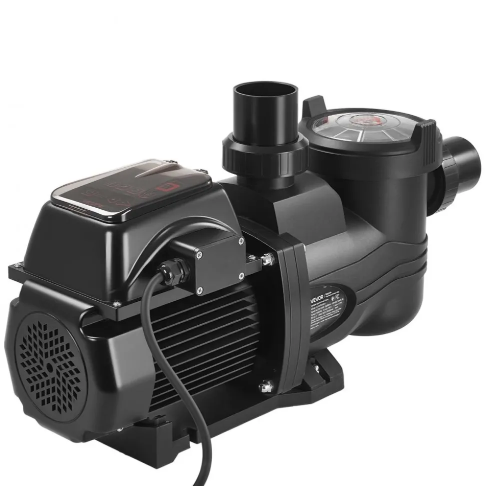 VEVOR Variable Speed Pool Pump, 2 HP, AC 220-240V, 145 GPM, In/Above Swimming Pool Pump with Filter Basket, Powerful Self Priming, Programmable Timer, for Inground and Above Ground Swimming Pool