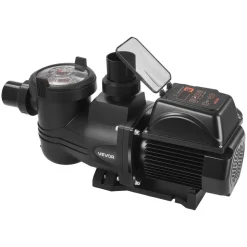 VEVOR Variable Speed Pool Pump, 2 HP, AC 220-240V, 145 GPM, In/Above Swimming Pool Pump with Filter Basket, Powerful Self Priming, Programmable Timer, for Inground and Above Ground Swimming Pool