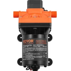VEVOR 12V Diaphragm Pump, 3 GPM (11.36 L/min), 4-Chamber 12 Volt DC Water Pump with Automatic Pressure Switch 40-100 PSI Adjustable, 55 PSI, 1/2'' MNPT Port, for RV Yacht Food Truck Camper Marine