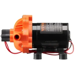 VEVOR 12V Diaphragm Pump, 1.8 GPM (6.81 L/min), 3-Chamber 12 Volt DC Water Pump with Automatic Pressure Switch 40-100 PSI Adjustable, 60 PSI, 1/2'' MNPT Port, for RV Yacht Food Truck Camper Marine