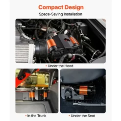 VEVOR 12V Dual-Cylinder Air Compressor 1HP 4.73 SCFM Portable Tire Inflator, Max 150PSI Heavy Duty Offroad Air Pump with Differential Lock Harness for Pickup Trucks SUVs Off-Road Vehicles
