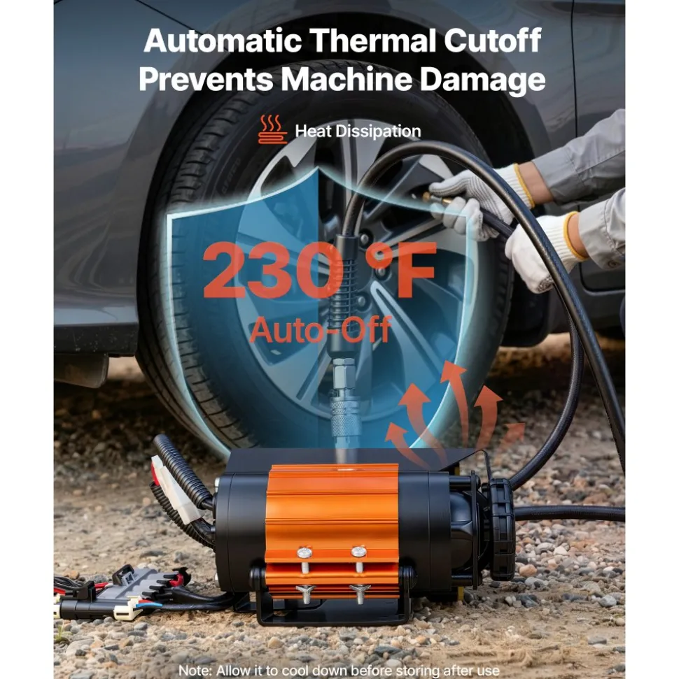 VEVOR 12V Dual-Cylinder Air Compressor 1HP 4.73 SCFM Portable Tire Inflator, Max 150PSI Heavy Duty Offroad Air Pump with Differential Lock Harness for Pickup Trucks SUVs Off-Road Vehicles