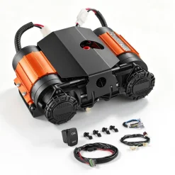 VEVOR 12V Dual-Cylinder Air Compressor 1HP 4.73 SCFM Portable Tire Inflator, Max 150PSI Heavy Duty Offroad Air Pump with Differential Lock Harness for Pickup Trucks SUVs Off-Road Vehicles