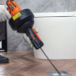 VEVOR 12V Electric Drain Auger, 25FT Cordless Plumbing Snake Auto Feed, Pipeline Snake Drain Clog Remover with Power Drill for 3/4