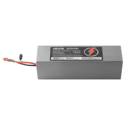 VEVOR 48V Electric Scooter Battery, 10Ah, Ebike Lithium Battery Pack with 30A BMS, Charger, T-Plug Expansion Cable, 500+ Cycles, Compatible with 2400W Motors, for Electric Bikes Bicycles, Scooters