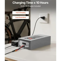 VEVOR 48V Electric Scooter Battery, 20Ah, Ebike Lithium Battery Pack with 30A BMS, Charger, T-Plug Expansion Cable, 500+ Cycles, Compatible with 4800W Motors, for Electric Bikes Bicycles, Scooters