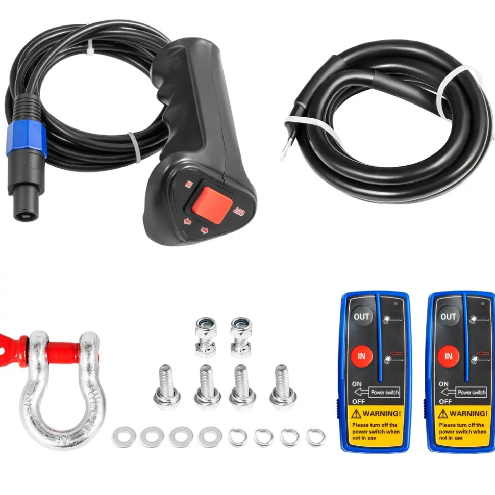 VEVOR 12V Electric Winch 17500 lbs Synthetic Rope 9.5 mm x 26 m Wireless ATV Winch